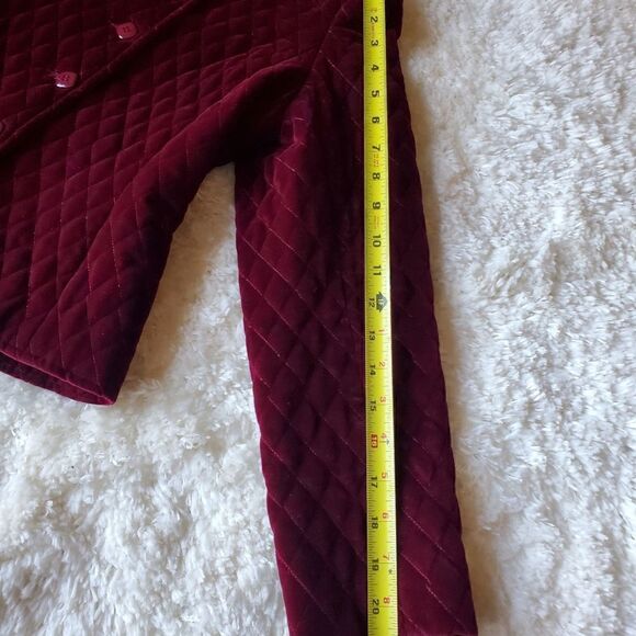 Vintage Gamut  Women's Quilted Blazer Military  Jacket Size XS Burgundy Preppy - Picture 6 of 11